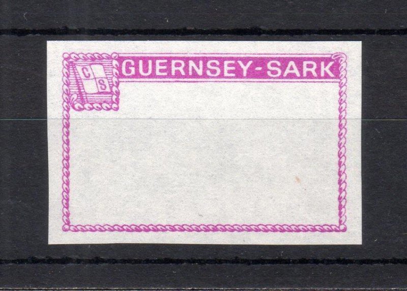 GUERNSEY-SARK 1967 4d FRAME PROOF IMPERFORATE ON UNGUMMED PAPER