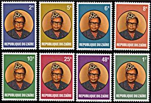 Zaire 883-890, MNH, President Mobutu Definitives