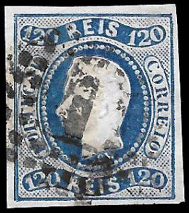 1866 PORTUGAL SC# 24 USED ng  - CV $ 70 - NICE STAMP