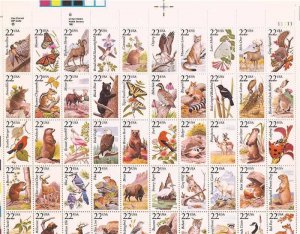 US Stamp 1987 North American Wildlife 50 Stamp Sheet #2286-2335