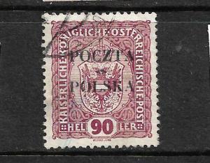 POLAND  1919  90h  RED VIOLET  FU       Sc 50