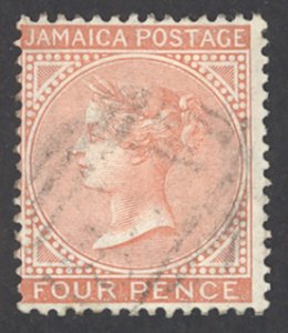 Jamaica Sc# 22a Used 1883-1890 4p orange brown Queen Victoria