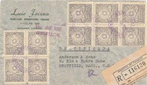 Paraguay 5c Coat of Arms (10) 1946 Aeropost, Paraguay Airmail Registered to W...