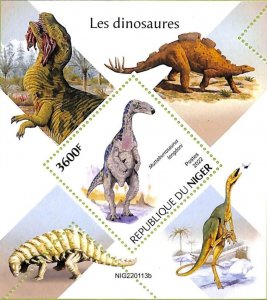 A9175 - NIGER - MISPERF ERROR Stamp Sheet - 2022 - Prehistoric, Dinosaurs-
