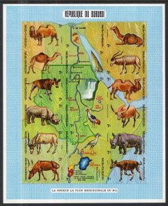 Burundi 336 Animals Map Imperf MNH VF