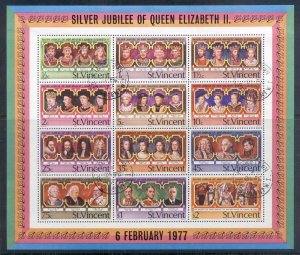 St Vincent 1977 QEII Silver Jubilee sheetlet FU