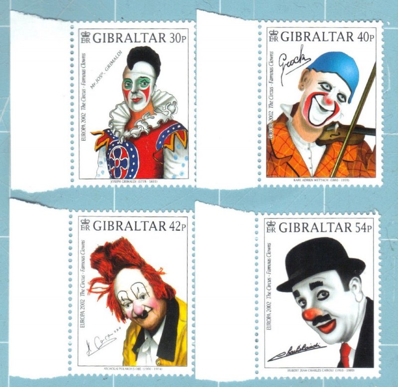 GIBRALTAR, SCOTT #901-04,  MNH  EUROPA 2002 CLOWNS