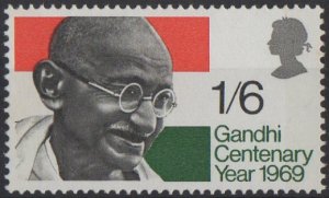 Great Britain 1969 Sc#600 MAHATMA GANDHI Single MNH