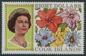 Cook Islands 1967 SG247cA $8 QEII Flowers MNH