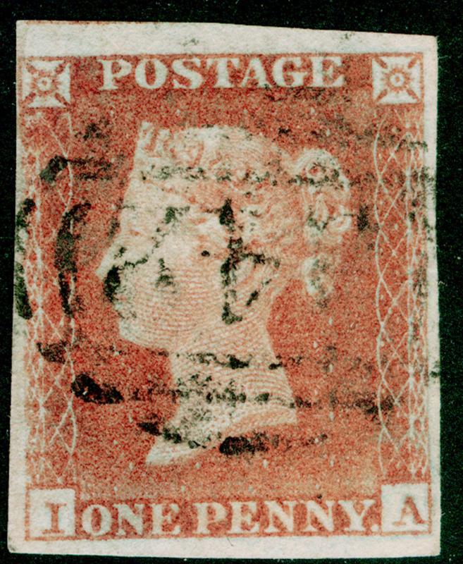 SG8, 1d red-brown, USED. 4 MARGINS. IA 