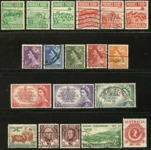 AUSTRALIA Sc#250-266 1953 Six Different Complete Sets Used