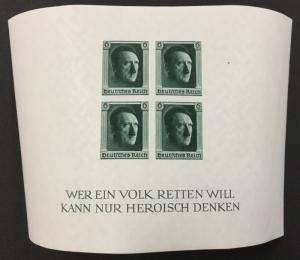 (BJ Stamps) GERMANY, B103. 1937 Souvenir Sheet of 4.  FVF, OG, MNH.CV $175.00.