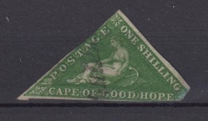 Cape Of Good Hope QV 1858 1/- Bright Yellow Green SG8 Cat £300 Used BP7146