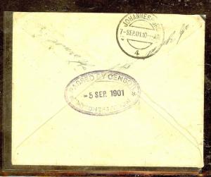 TRANSVAAL (P1110B) 1901 1D COVER TO DEADWOOD CAMP ST  HELENA