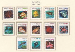 Palau # 9-21, Marine Life Definitive Stamps, NH, 1/2 Cat.