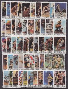 Liberia Sc 853a-857j MNH 1979 Norman Rockwell Boy Scouts, complete set of 50, VF