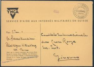 Switzerland WWII Internee Camp Kirchberg YMCA Italian Prisoner Cover 53880