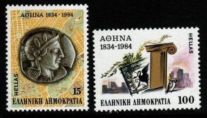 GREECE SG1669/70 1984 150th ANNIVERSARY OF ATHENS AS CAPITAL MNH