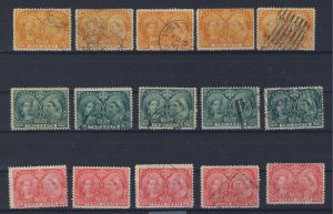 15x Canada Victoria Jubilee Stamps 5 each Of 1c-2c-3c F/VF Guide Value = $95.00