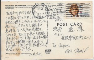 Omaha, NE to Japan 1980 26c Airmail Post Card Rate (52547)