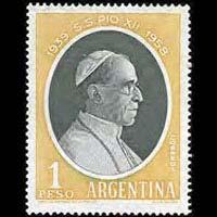 ARGENTINA 1959 - Scott# 681 Pope Pius XII Set of 1 NH