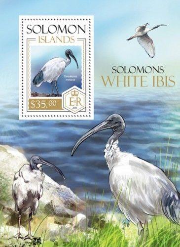 White Ibis Birds Vögel Animals Fauna Solomon Islands MNH stamp set