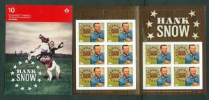 Canada. 2014. Booklet MNH.  Hank Snow Canadian Country Singer.. Sc# 2766a