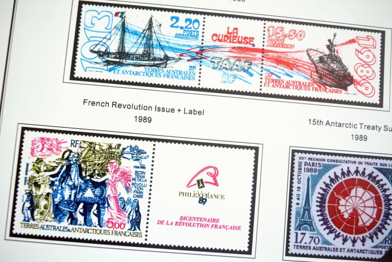 COLOR PRINTED TAAF: FRENCH ANTARCTICA 1955-2010 STAMP ALBUM PAGES (104 il.pages)