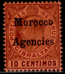 MOROCCO AGENCIES EDVII SG25, 10c dull purple/red, M MINT. Cat £24. ORDINARY 