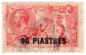 (I.B) Lebanon Postal : British Levant 90pi on 5/- OP