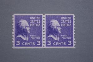 United States #842 Jefferson Coil Pair 1939 MNH CV $1.00