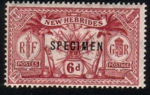 NEW HEBRIDES 1911 6d SG25 fine mint SPECIMEN overprint.....................46479