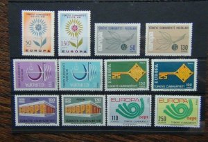 Turkey 1964 1965 1966 1968 1969 1973 Europa sets MNH