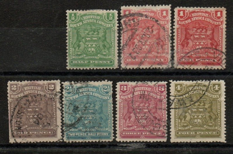 Rhodesia 59 Mint hinged, 60, 60d, 61-64 Used.  Short Set