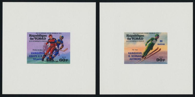Chad 311-2, C178-9 Deluxe Sheets MNH Winter Olympics, Ice Hockey, Bobsled