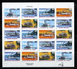 UNITED STATES SCOTT #3091/95 32c RIVER BOATS SHEET(20) MINT NH