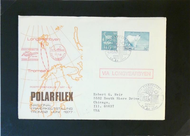 Norway 1977 LONGYEARBYEN Polarfilex Cover - Z3190