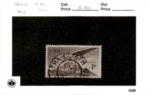 Ireland, Postage Stamp, #C1 Used, 1949 Airmail, Angel Rock Cashel (AD)
