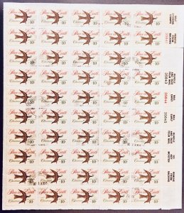 United States #1552 10¢ Christmas - Peace on Earth (1974). Full sheet. Used.