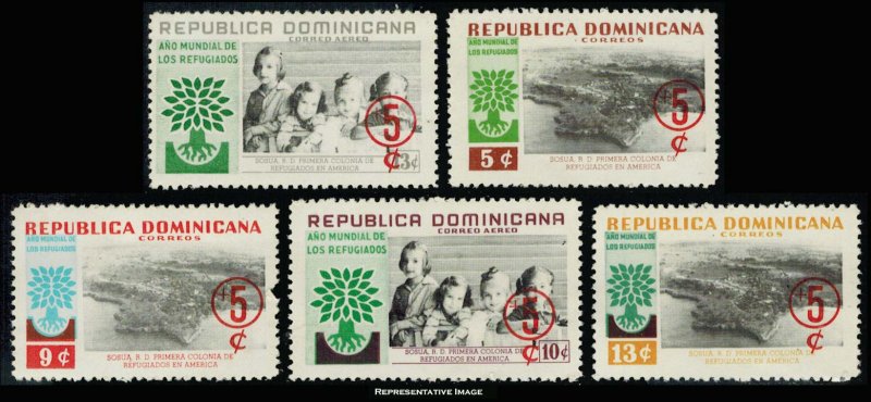 Dominican Republic Scott B31-B33, CB19-CB20 Mint never hinged.