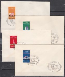 Germany, Scott cat. B485-B488. Munich Olympic Games. 4 First day covers. ^