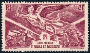 St. Pierre Et Miquelon 1946 8f Airmail. Victory SG354 MNH