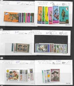 Worldwide selection of 17 diff. Scout sets, MNH & LH,see desc. 2019 CV $88.35