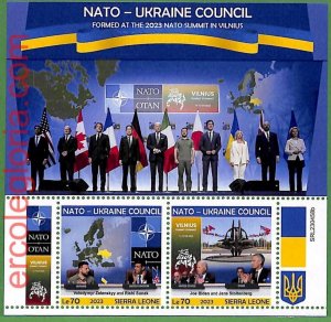 B1808 - SIERRA LEONE - ERROR MISPERF Stamp Sheet - 2023 - NATO-Ukraine Council-