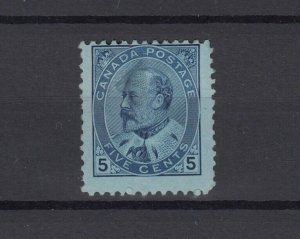 Canada KEVII 1903 5c Blue On Bluish Paper SG178 MH JK6505