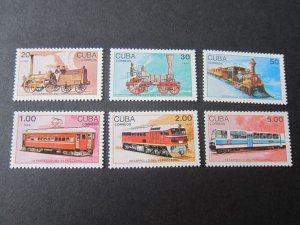 Cuba 1988 Sc 3059-64 Train set MNH