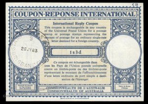 Australia International Reply Coupon IRC Post Office G98953