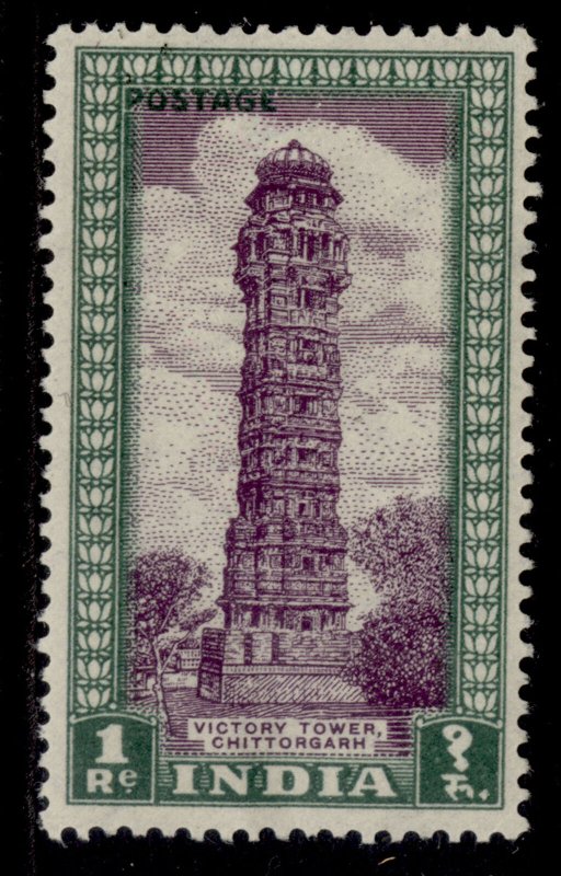 INDIA GVI SG320, 1r dull violet & green, M MINT. Cat £45.