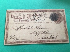 United states Early postal card to New York   A14421