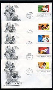 US 2961-2965 Recreational Sports set of five UA Artcraft cachet FDC